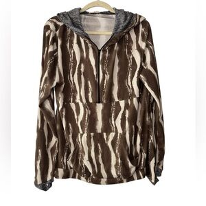 Blumin Print 3/4 Zip Pullover Hoodie Size L